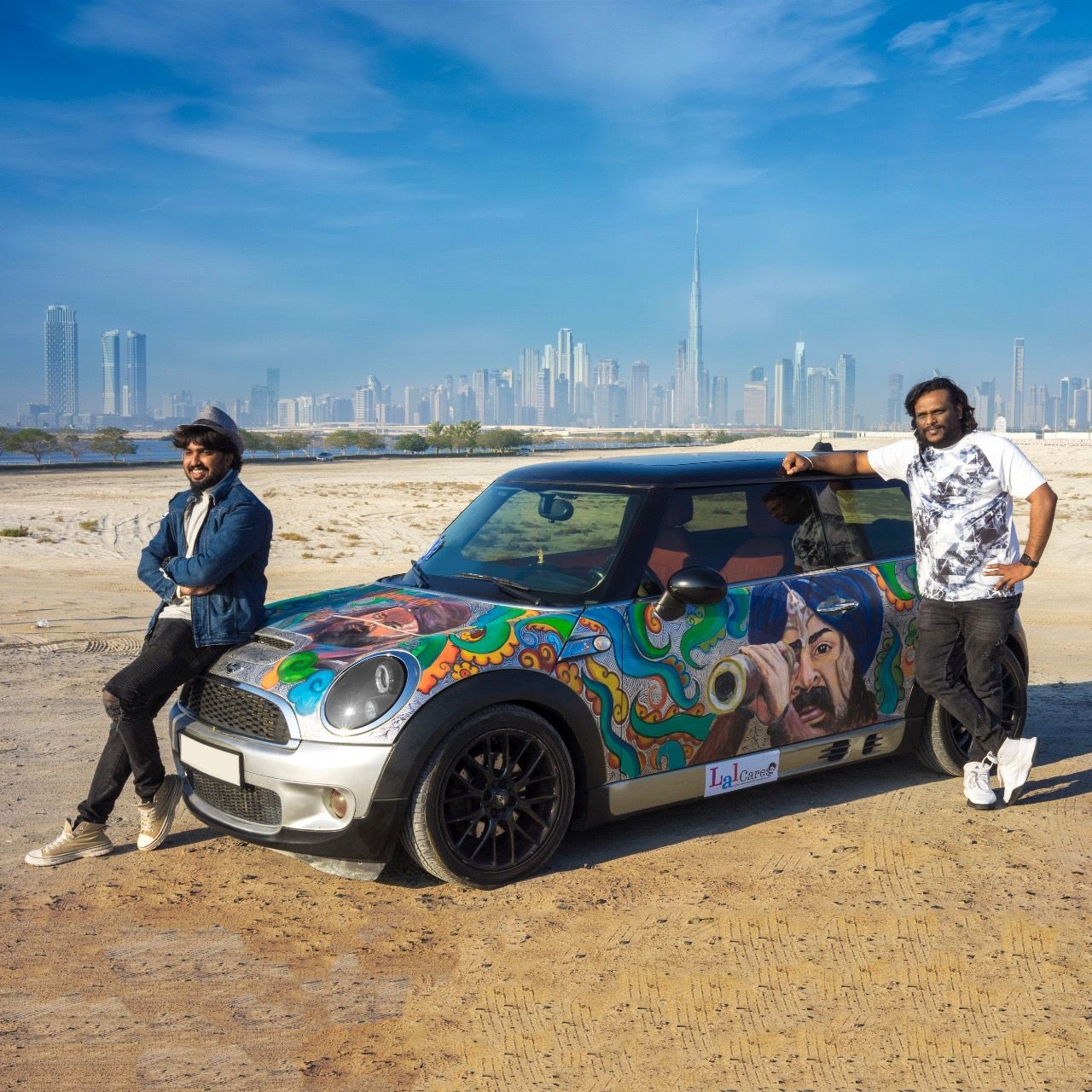 First time in Indian Cinema - hand Painted artwork on a Mini Cooper