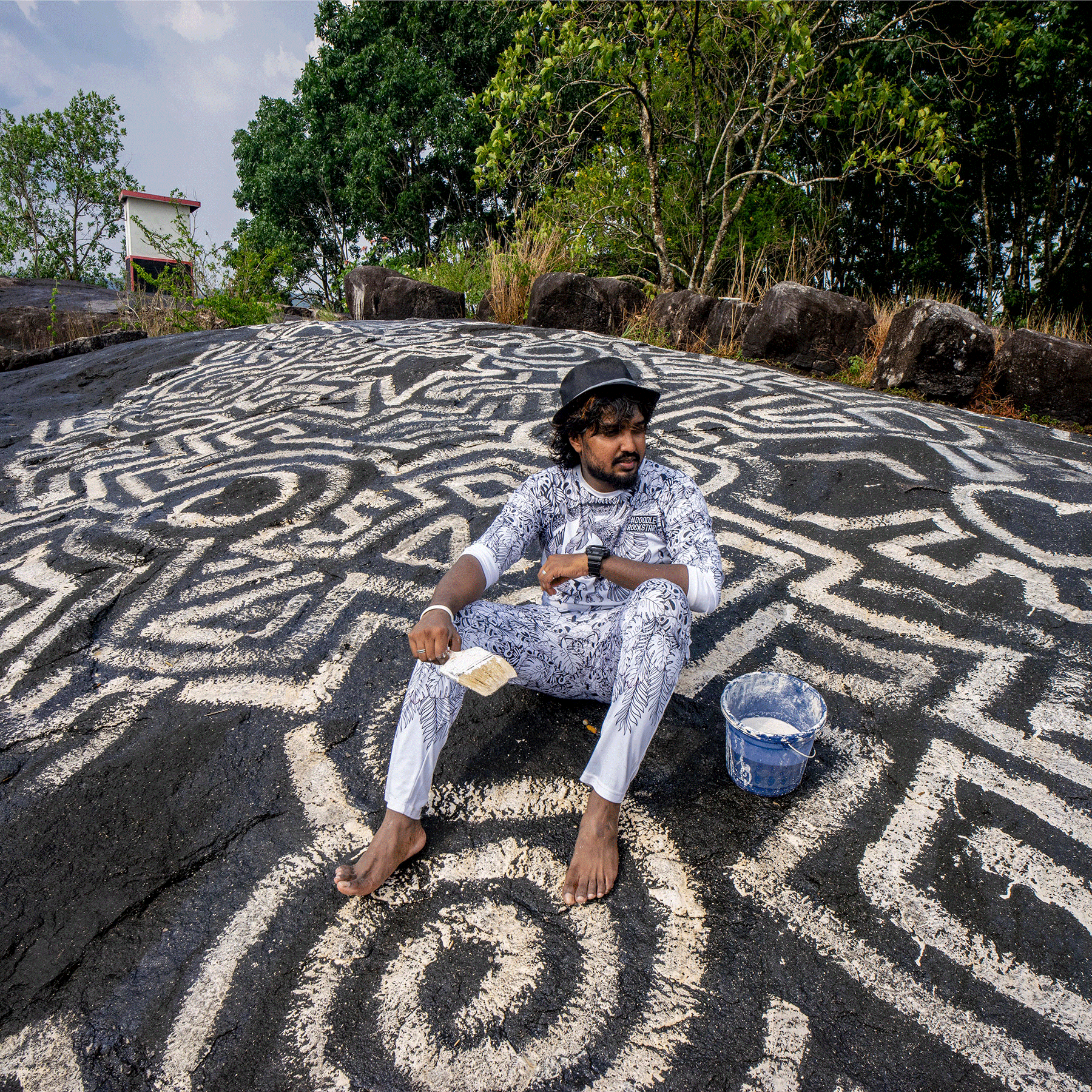 Doodle Art on the Hill top of Kerala by Sijin Gopinathan AKA Doodle Rockstar