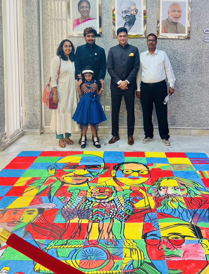 Doodle artist Sijin Gopinathan collaborated with 126 children from Indian schools to create the largest art puzzle.