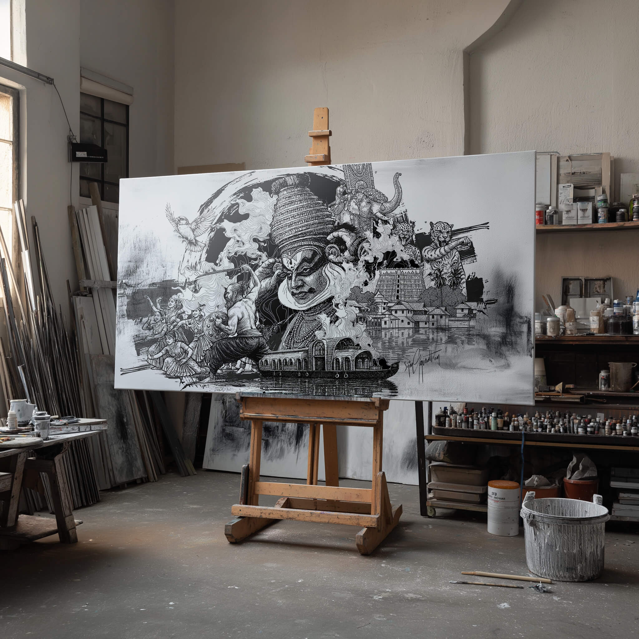 Kerala Tribute Artwork — Gods, Culture & the Soul of the Land