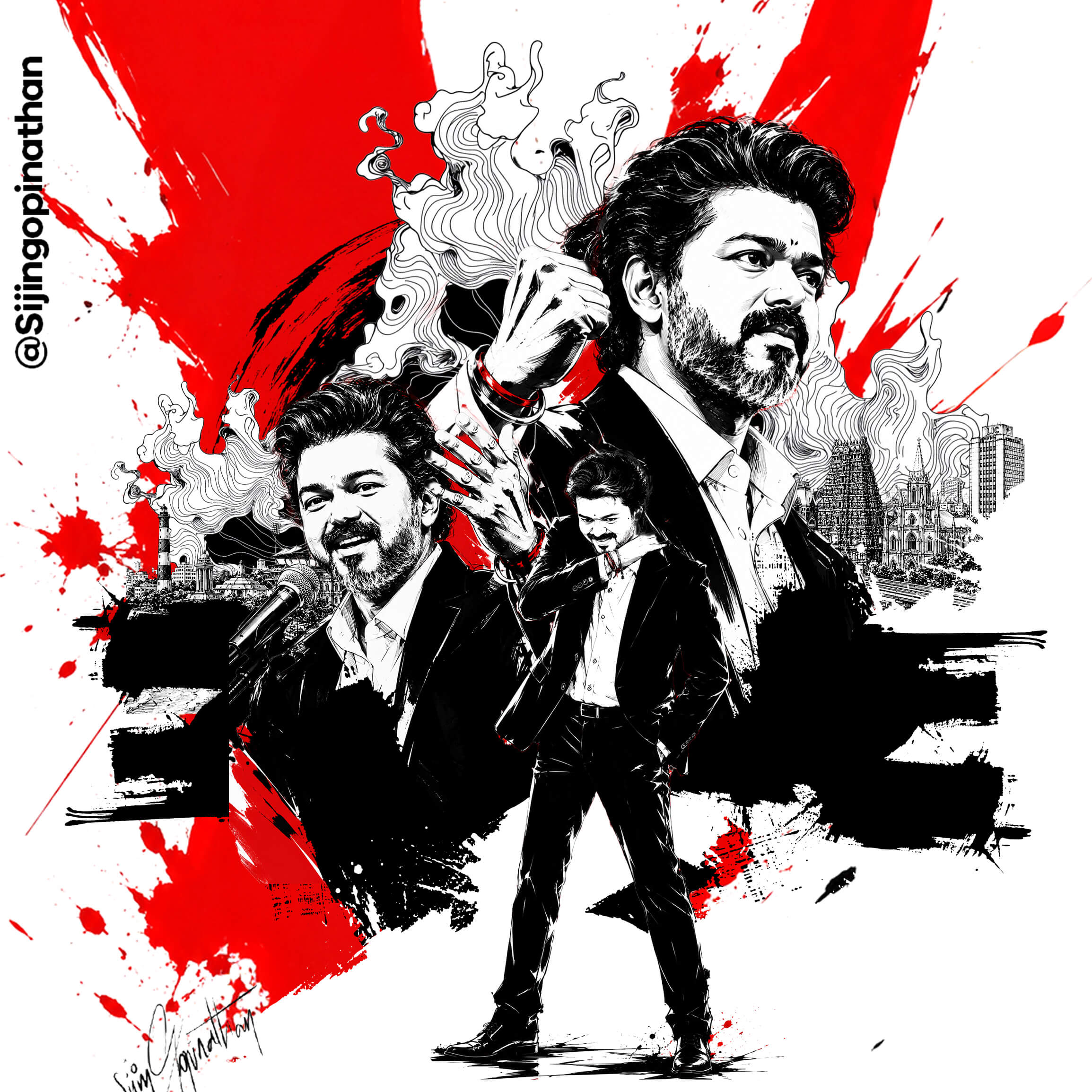 Sijin Gopinathan Unveils Viral 1 Million Artwork of Tamil Nadu Chief Minister C. Joseph Vijay