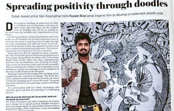 Dubai artist spreads positivity through doodles - Khaleej times